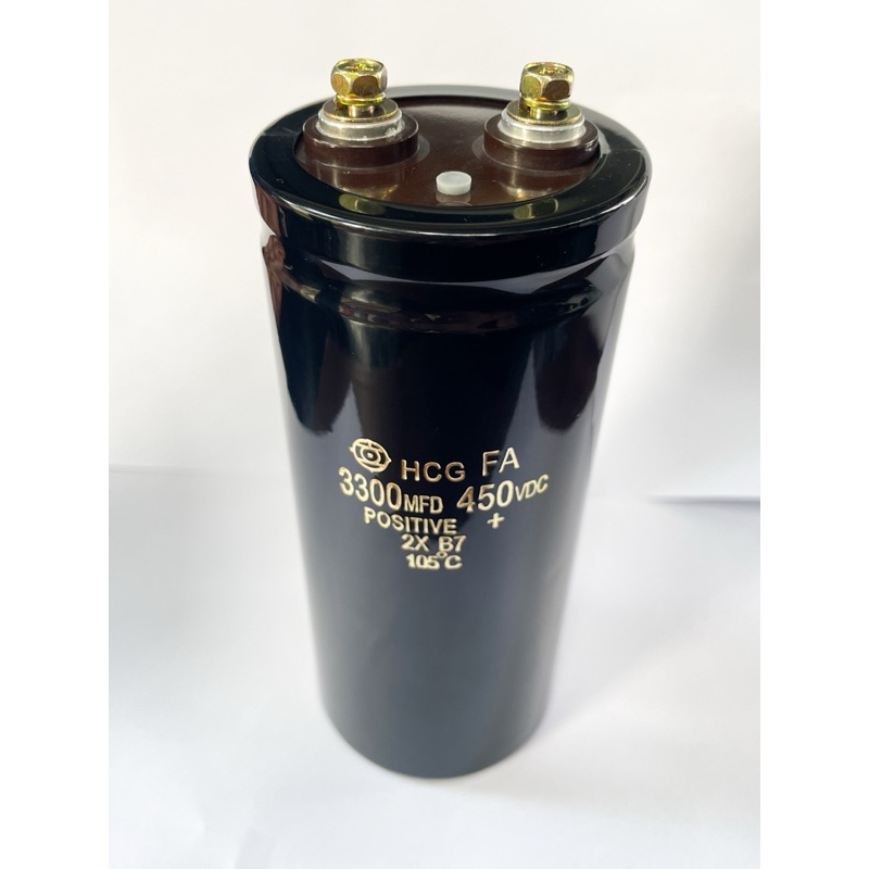 (แพ็ค1ตัว) C 3300UF 450VDC แบบขันสกรู ยี่ห้อ Hitachi ขนาด 65x145mm ค่า +-20% วัดค่าก่อนส่งทุกตัว C 3
