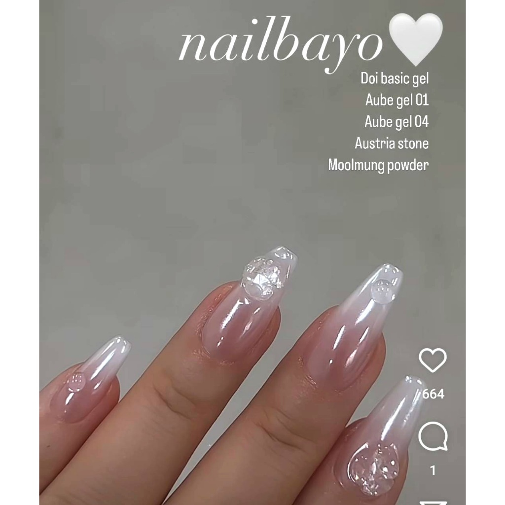 ผงขัดเล็บกระปุก Moolmung Mirror Powder เนื้อโปร่งแสง โดอิ Doi by NailBayo ของแท้จากเกาหลี