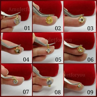 จี้ทอง 18k ฝังเพชรสวิสแท้ (ขนาดเล็ก)​ พร้อมห่วงกลม