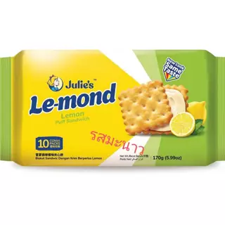 Julie's เลอมอนด์ ขนมปังกรอบสอดไส้ครีมรสมะนาวขนาด170กรัม และรสชีส ขนาด180กรัม