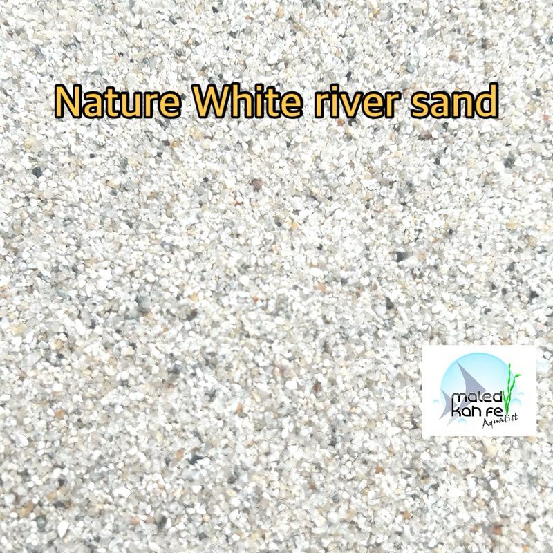 ทรายขาว nature white river sand แม่น้ำ สีโทนขาว ธรรมชาติ เม็ดละเอียดใช้ตกแต่งตู้ปลา ตู้ ไม้น้ำ ไม่เป็นอันตรายต่อสัตว์น้ำ