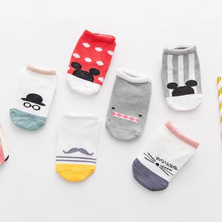 Babyonline(Y054)J1 (ส่งด่วน1วัน)ถุงเท้าเด็กแรกเกิดลายการ์ตูนมีกันลื่น ผ้าฝ้าย ใส่สบาย