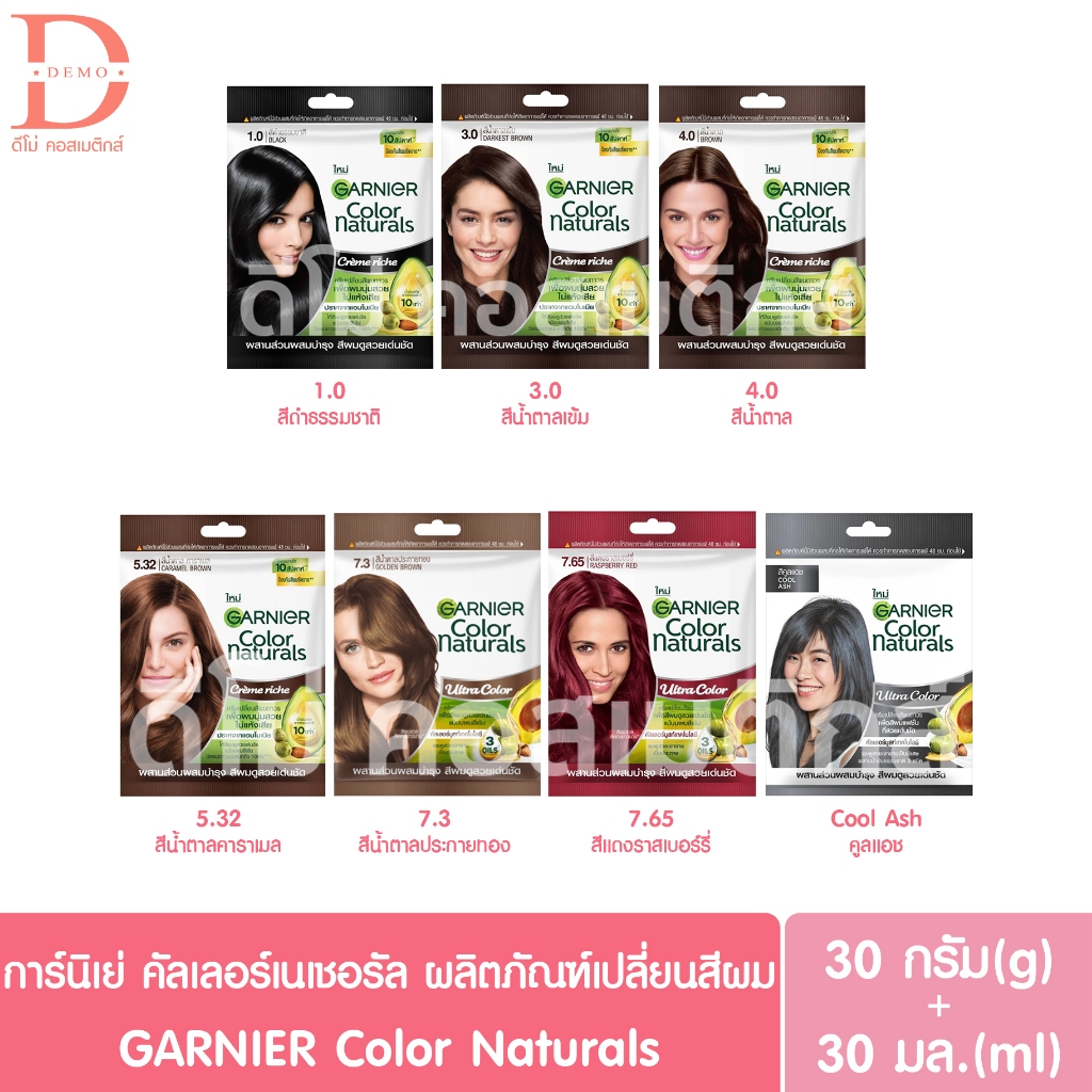 การ์นิเย่ คัลเลอร์ เนเชอรัล ผลิตภัณฑ์เปลี่ยนสีผม แบบซอง GARNIER Color Naturals