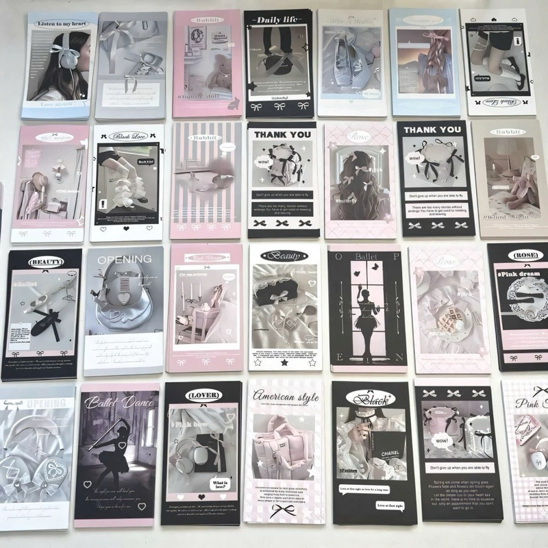พร้อมส่ง สติ้กเกอร์สไตล์บัลเล่แฟชั่น คละลาย20ชิ้น