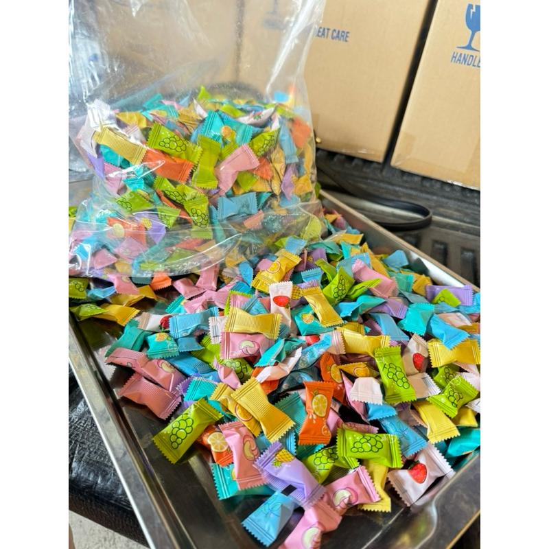 ลูกอมผลไม้ ลูกอมเย็น หอมผลไม้ 1 กิโล มีประมาณ1,000 เม็ด