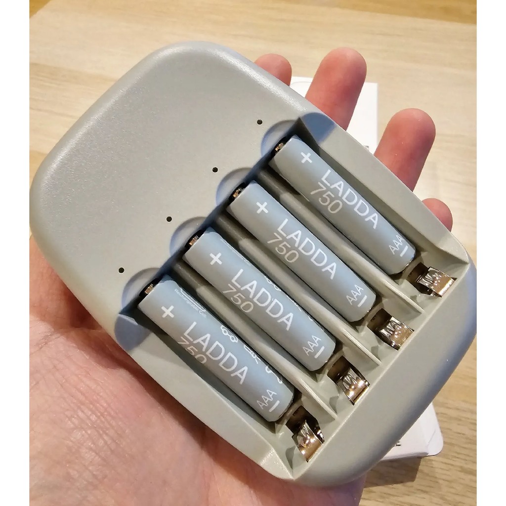 ถ่าน 4 ก้อน แบตเตอรีชาร์จไฟ อีเกีย AA AAA ถ่าน อีเกีย ถ่านชาร์จ battery LADDA