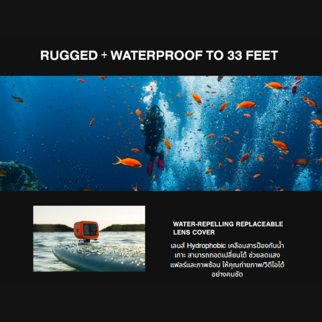 (ประกันศูนย์ไทย1ปี) กล้อง GoPro HERO13 Black กล้องโกโปรรุ่นใหม่ กล้องแอคชั่นแคม กล้องดำน้ำ ของแท้