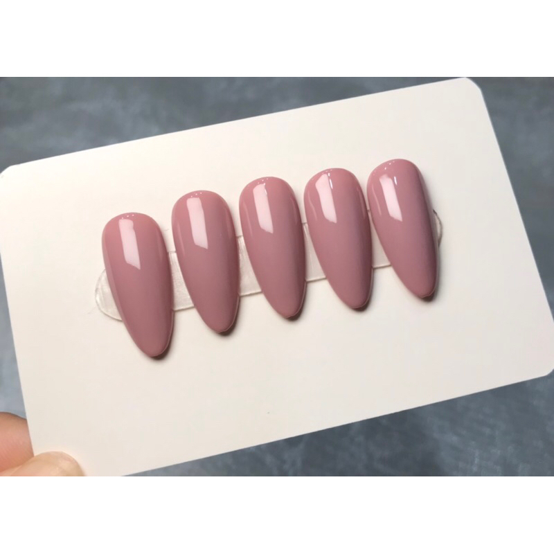 เล็บปลอมเจลแท้สีโทนชมพูกลีบบัว แถมฟรี กาวน้ำ+ตะไบ+แผ่นแอลกอฮอล์