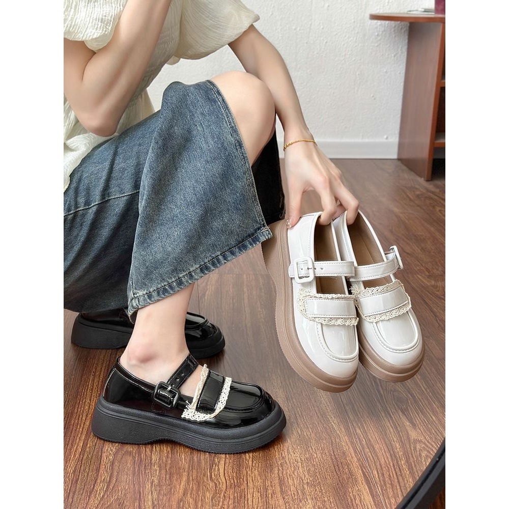 🔥สินค้าในไทย🔥รองเท้าหนังผู้หญิง รองเท้าโลฟเฟอร์ สไตล์อังกฤษ พื้นรองเท้าหนา สวมใส่สบาย ไม่กัดเท้า