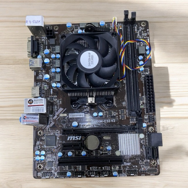 CPU AMD Athlon X4 860K พร้อม เมนบอร์ด MSI A68HM E33 v.2 มีเพจหลัง ตำหนิแรมเสีย 1 ช่อง