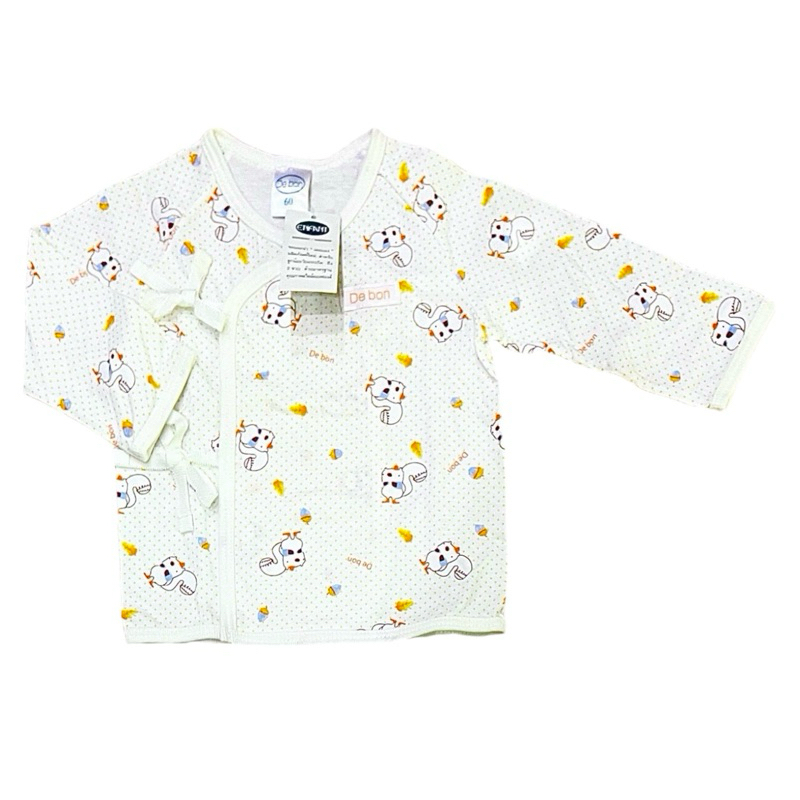 Enfant Debon New Collection เสื้อเดี่ยวแขนยาวผูกหน้า เด็กอ่อน ลายใหม่ชนช็อป สำหรับเด็กแรกเกิด-6เดือน