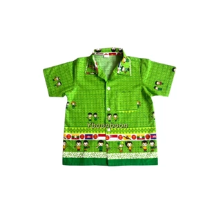 เสื้ออาเซียนเด็ก เสื้อเด็กลายอาเซียน เสื้อเชิ้ตเด็กคอปกลายอาเซียน ใส่ไปโรงเรียน อก27-36 นิ้ว เด็กเล็ก เด็กโต ใส่ได้