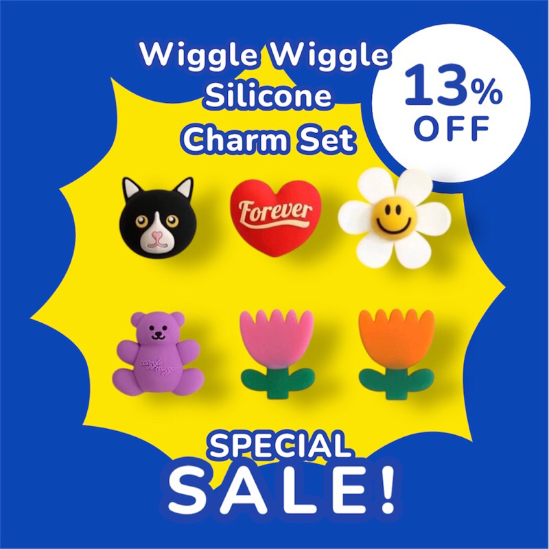✅ ขายดี Wiggle Wiggle Silicone Charm Set ชุดซิลิโคนติดรองเท้าน่ารัก ของแท้ 100%