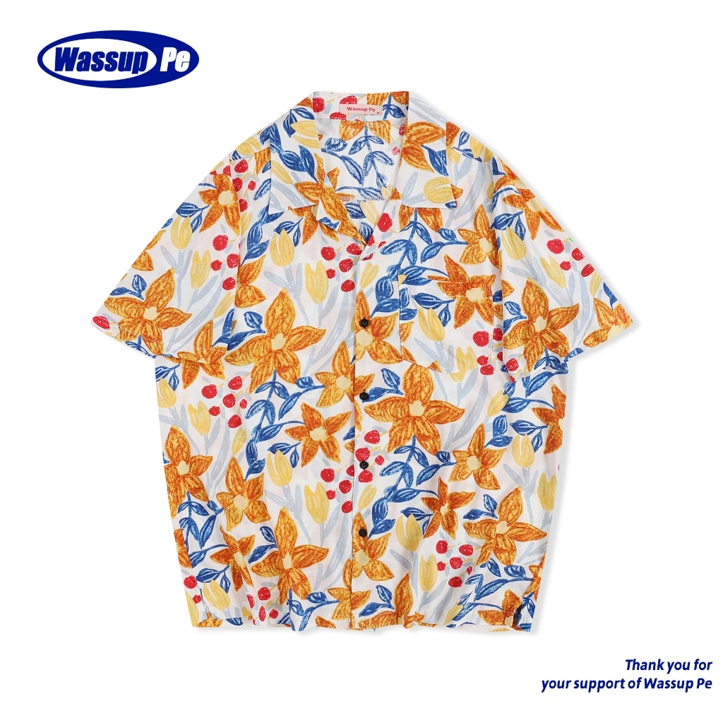 เสื้อฮาวาย เสื้อเชิ้ตลายดอก แขนสั้น ชาย-หญิง สไตล์เกาหลี