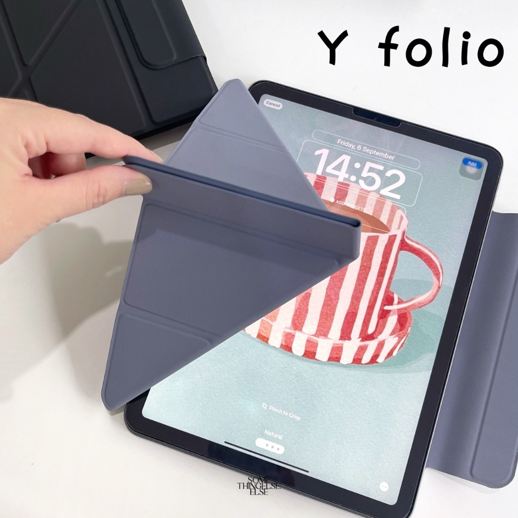 เคส iPad รุ่นแกน Y folio เคสแม่เหล็กไร้ขอบ ตั้งจอแนวตั้งได้ เก็บปากกาใส่ปลอกได้