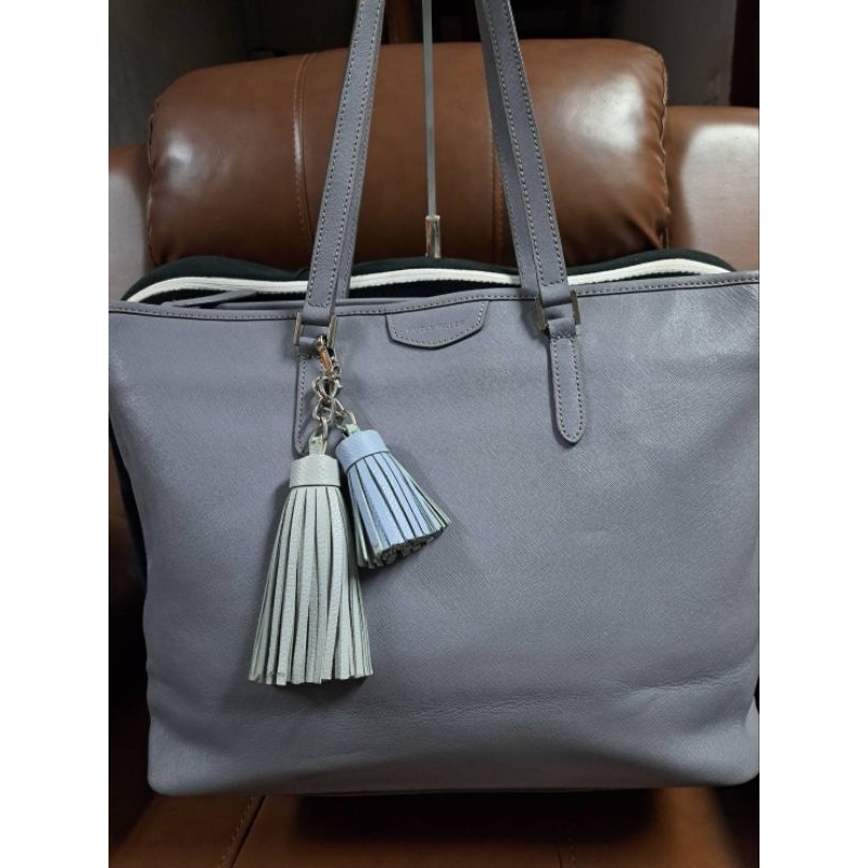 กระเป๋าสะพายไหล่ หนังเทา แบรนด์ Nicole miller