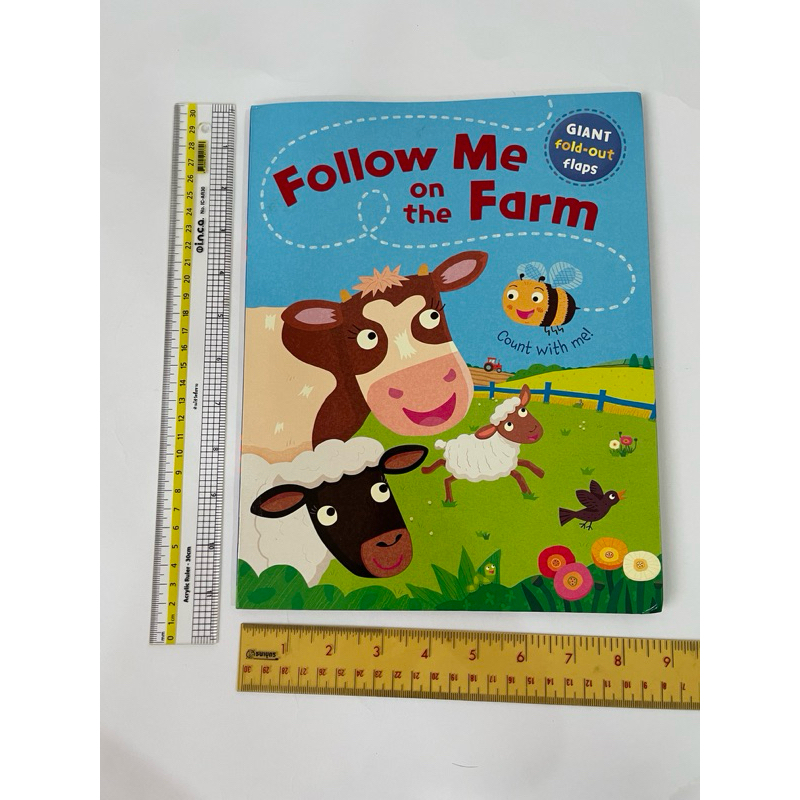 Follow Me on the Farm หนังสือเด็กภาษาอังกฤษ ภาพน่ารัก เล่มใหญ่มาก มือสอง