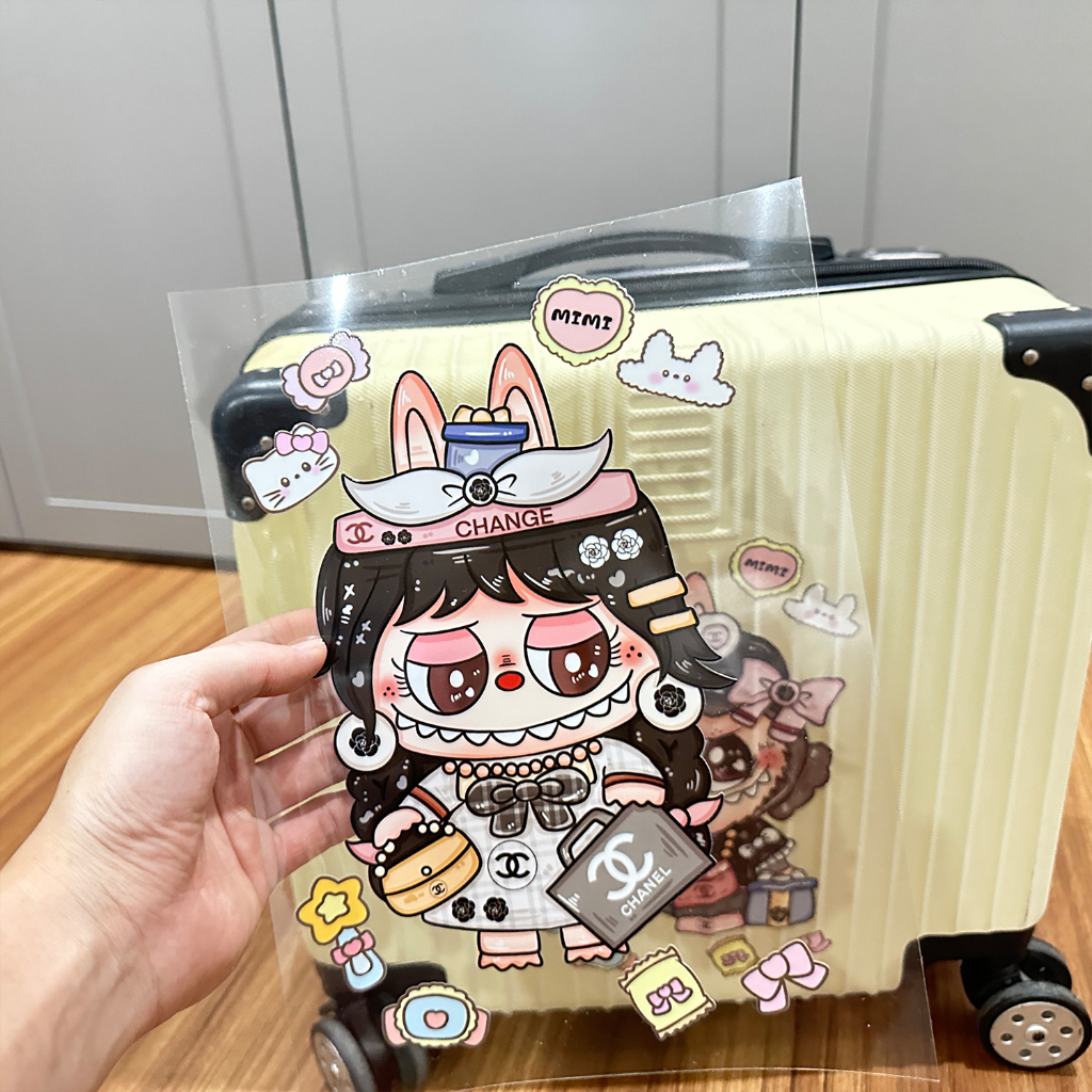 สติกเกอร์ LABUBU การ์ตูนสติกเกอร์กันน้ํา สติกเกอร์กันน้ำขนาดจัมโบ้ ขนาด A4 สำหรับติดกระเป๋าเดินทาง โน็ตบุ๊ค