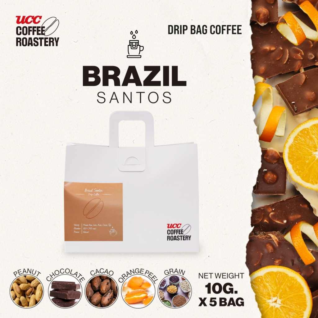 UCC Roastery - BRAZIL SANTOS (COFFEE DRIP) กาแฟดริปแบบซอง  (10g×5bags)