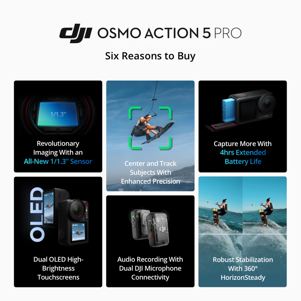 [พร้อมส่ง] DJI Osmo Action 5 Pro - Action Camera | 1/1.3 Sensor 4K/120fps | กล้องดำน้ำ ลึก 20 ม. thumbnail 6