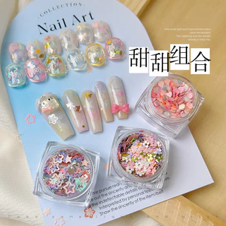 กลิตเตอร์กากเพชรแต่งเล็บ ลายดอกไม้ลายดาวลายหัวใจลายผีเสื้อ