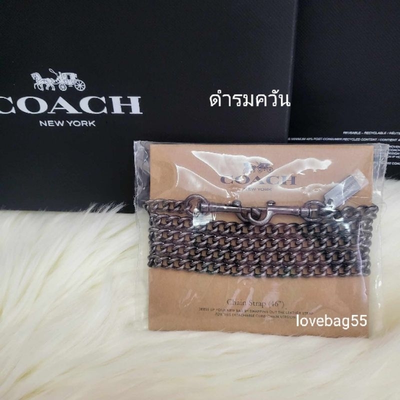 แท้ 1000% Coach  โซ่ทอง เงิน ดำงาน shop ใส่คู่กับ Noritaได้