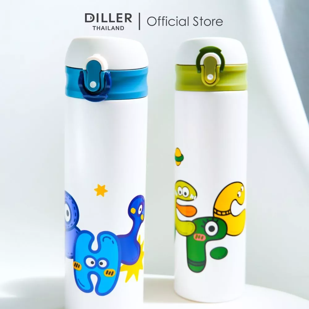 Diller Thailand Thermo Flask 480ml กระติกเก็บความเย็น/ร้อน ฝากดยกดื่มพร้อมล็อก สแตนเลส 2 ชั้นพร้อมฉนวนสูญญากาศ ส่งจากกทม thumbnail 7