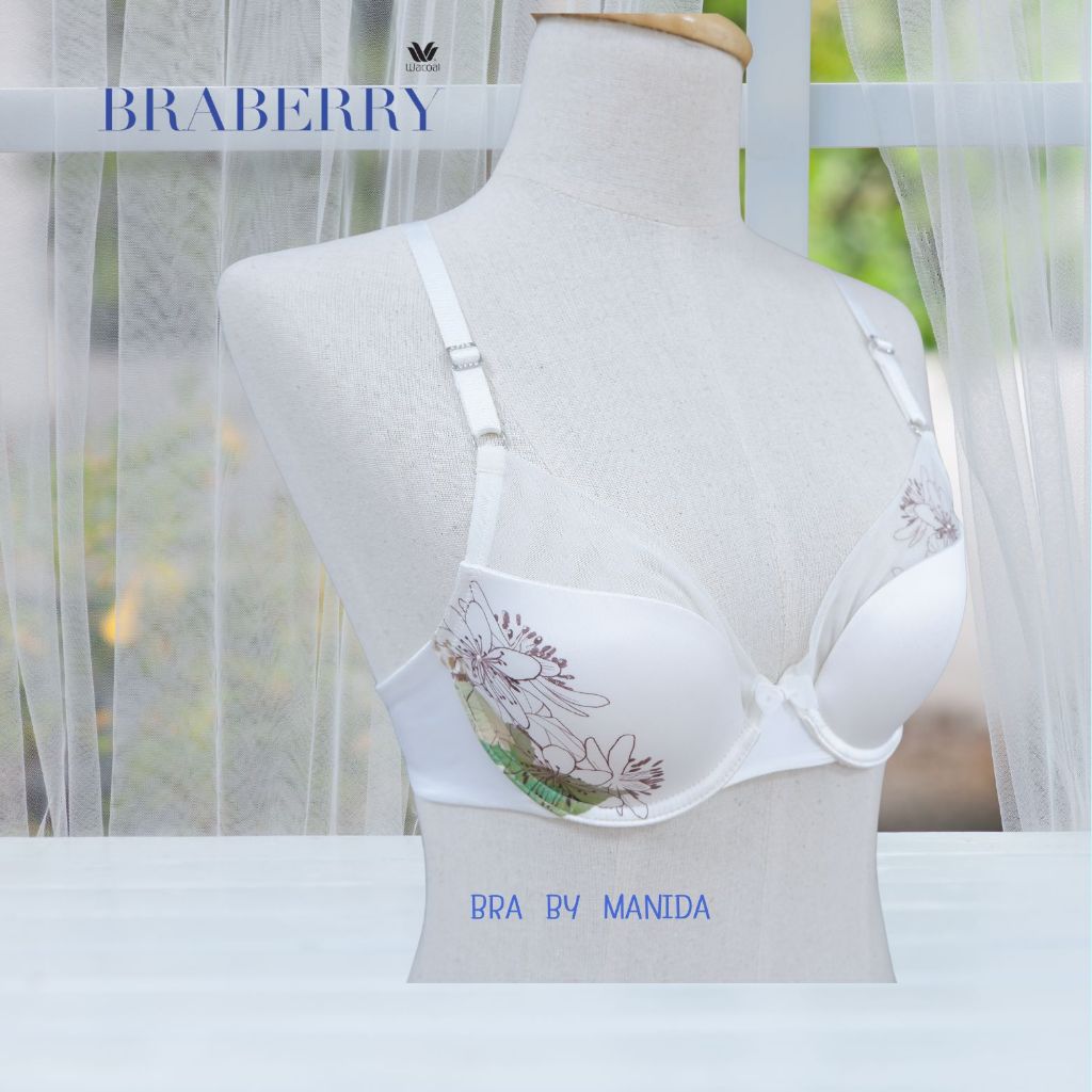 Wacoal Braberry - WK1417 บรามีโครง ฟองน้ำบาง ผ้าซาตินแต่งด้วยลูกไม้ และคริสตัลจาก SWAROVSKI