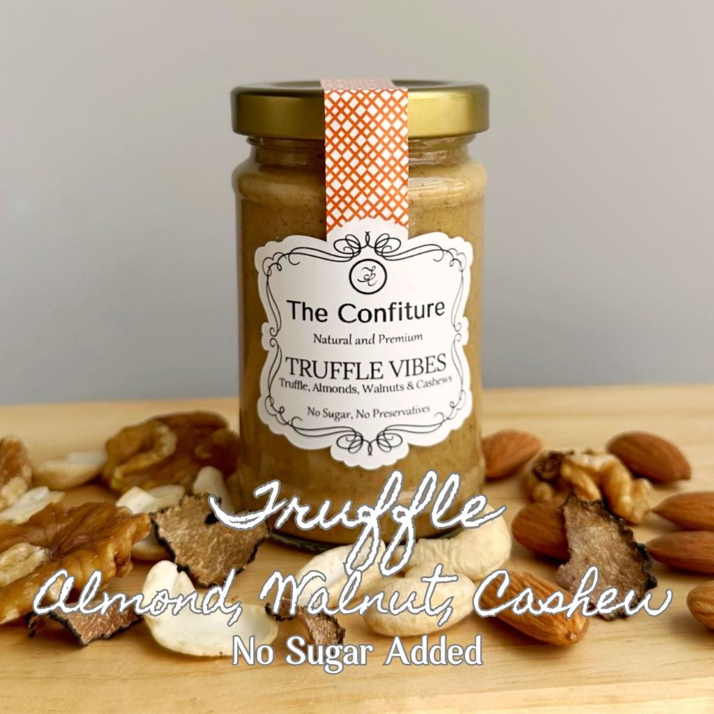 [ไม่มีน้ำตาล] เนยถั่วทรัฟเฟิล อัลมอนด์ วอลนัท มะม่วงหิมพานต Truffle Vibes (Truffle, Almonds, Walnuts & Cashews) 100 กรัม