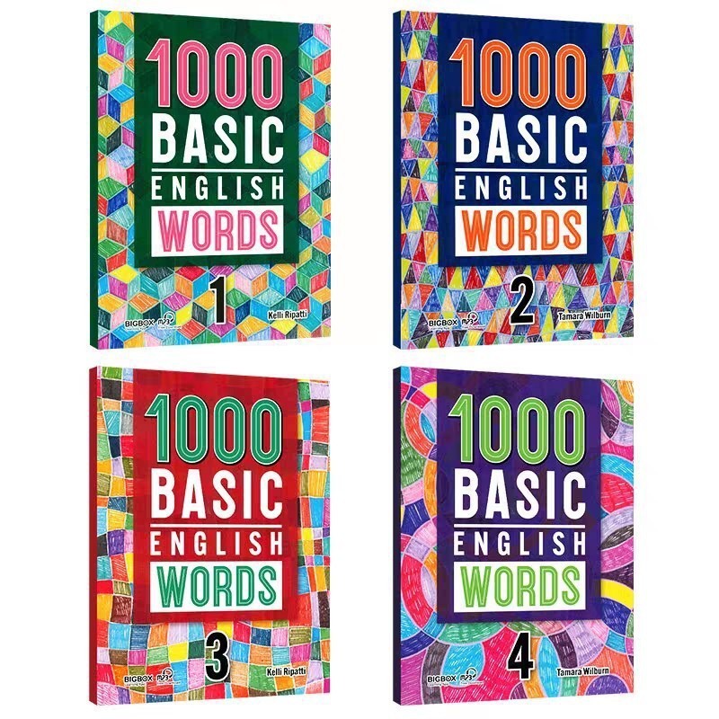 1000 Basic English Words ชุด 4 เล่ม แบบฝึกหัดภาษาอังกฤษพร้อมภาพประกอบ คำศัพท์ภาษาอังกฤษขั้นพื้นฐาน