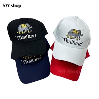 SW🚚หมวกแก๊ป ปักลายไทยแลนด์ หมวกแก๊ปลายช้างไทย กันแดด เนื้อผ้…