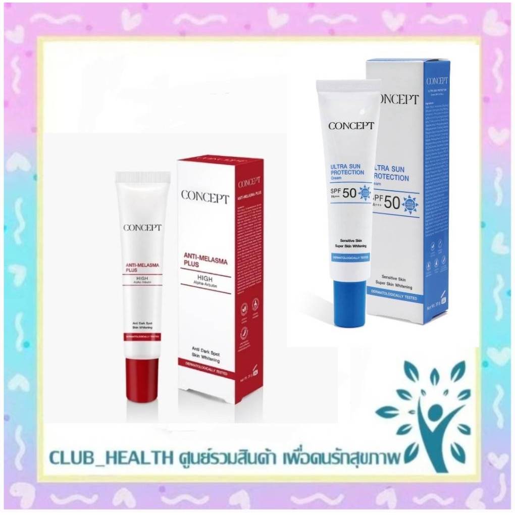 !Concept Anti-Melasma Plus cream // CONCEPT ULTRA SUN PROTECTION SPF50+++ 30g  คอนเซ็ปท์ ครีมทาฝ้า ข