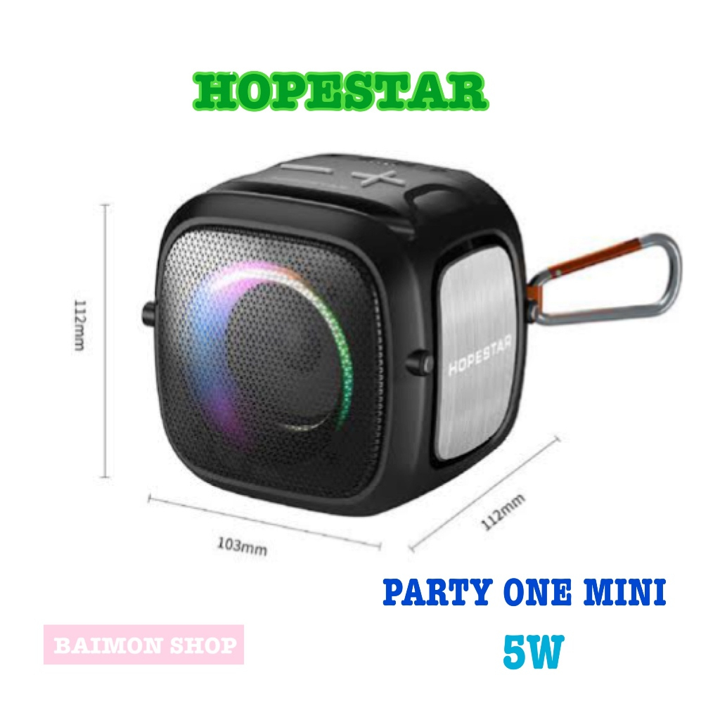 Hopestar party one mini ลำโพงบลูทูธแบบพกพา เสียงดี เบสหนัก เชื่อม2ตัวได้ มีไฟ ของแท้100%