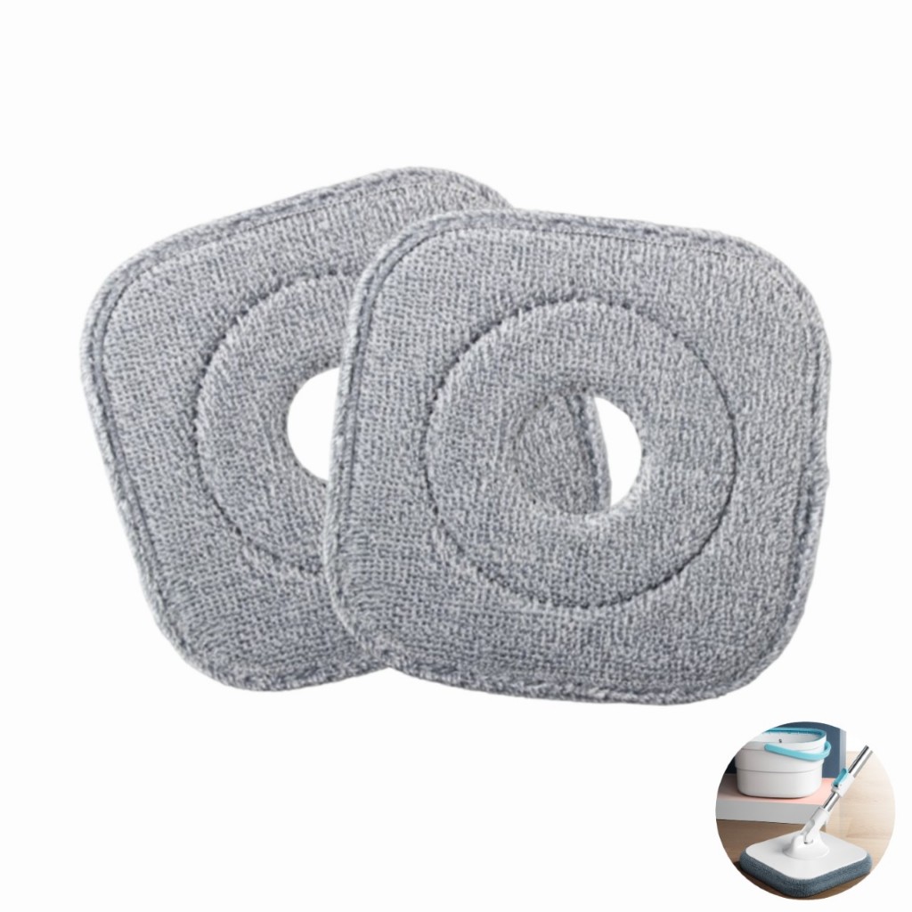 ผ้าม๊อบถูพื้น ผ้าม๊อบไมโครไฟเบอร์ 1 ผืน วัสดุใยฝ้าย ดูดซับน้ำและสิ่งสกปรกได้ดี Simple Living