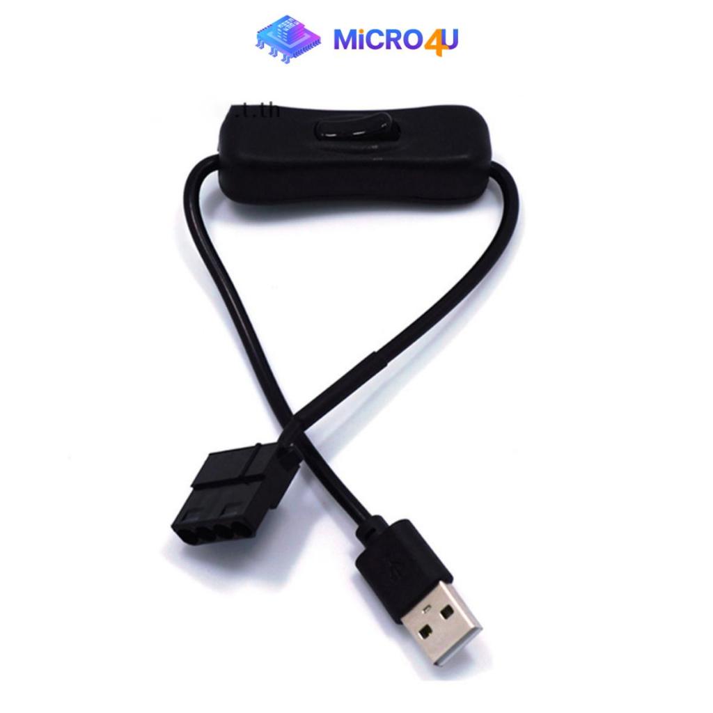 แปลง Molex 4-Pin เป็น USB 5V ใช้แปลงสายไฟพัดลมเคสคอมให้เป็นยูเอสบี (แบบมีสวิตซ์)