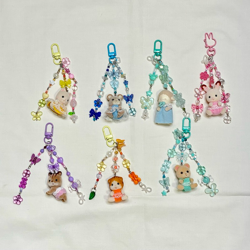 sylvanian keychain - พวงกุญแจซิลวาเนียน (โมเดลมือ2) sylvanian keyrings พวงกุญแจตุ๊กตาน่ารัก diy