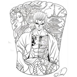 แบบที่ 35 แบบสักลายเต็มหลัง ลอกลายก็อปปี้ลายสัก