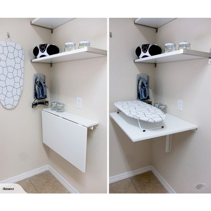 IKEA NORBO NORBERG โต๊ะพับยึดผนัง ชั้นวางของ พับได้