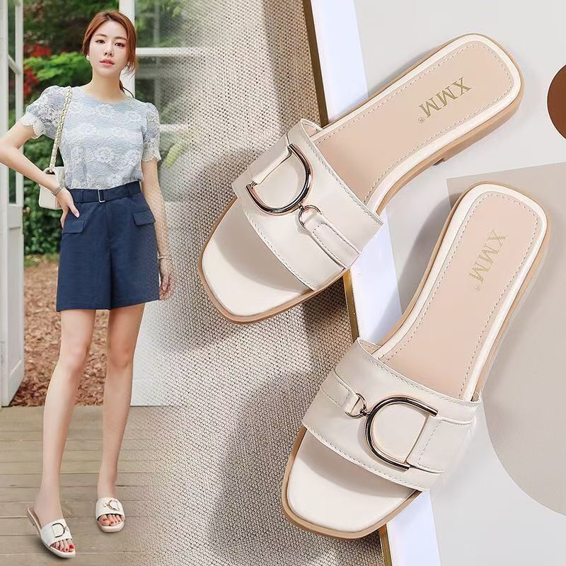 พร้อมส่ง✨ไซส์ 35-43 รองเท้าผู้หญิงแฟชั่นสไตล์เกาหลีไซส์ใหญ่แบบเรียบง่ายลำลองใหม่ทุกคู่ส้นหนาแบบสวมรองเท้าแตะหนังนิ่ม 2 ส