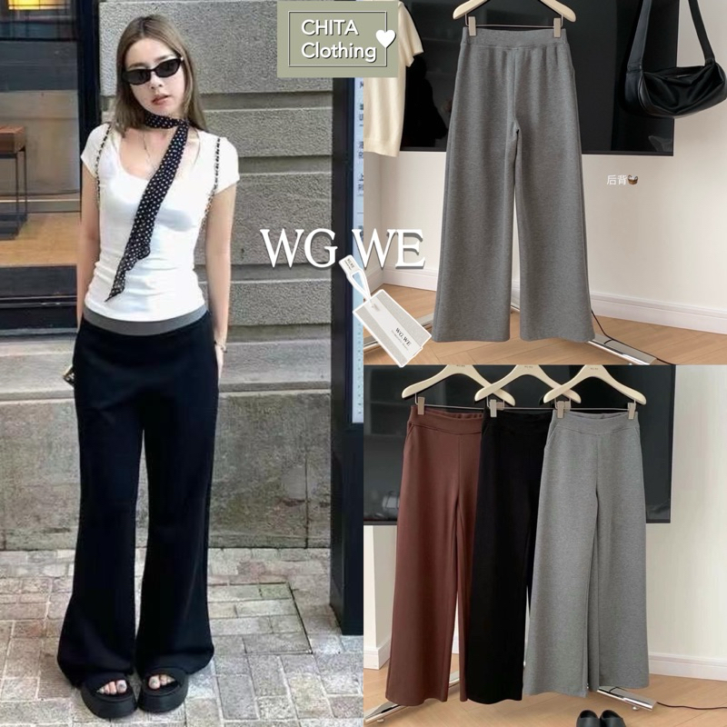 9763# กางเกงขากระบอก กระเป๋าใช้งานได้จริงเนื้อผ้านิ่มใส่สบาย Tag WG.WE🇰🇷