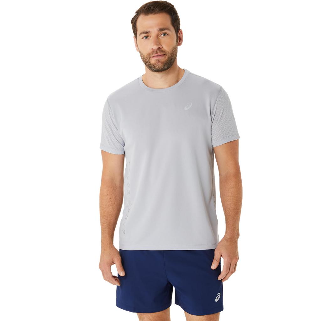 ASICS : 2011D174.020 KATAKANA MESH SS TOP MEN RUNNING ผู้ชาย เสื้อคอกลม ของแท้  PIEDMONT GREY