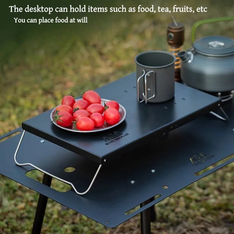 โต๊ะพับได้สำหรับปิกนิกโต๊ะแบบพกพาโต๊ะเตาแบบคาสเซ็ทโต๊ะเตาแมงมุมแผ่นโลหะโต๊ะฉนวนกันความร้อนสำหรับตั้งแคมป์กลางแจ้ง