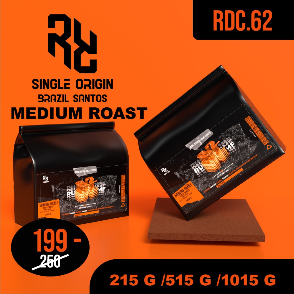 Rundcomf เมล็ดกาแฟคั่ว Brazil santos [rdc62] Medium Roast