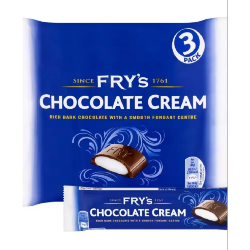 Fry's Chocolate Cream 3 Pack 147g -  ฟรายส์ ช็อกโกแลตครีม 3 แพ็ค 147ก.