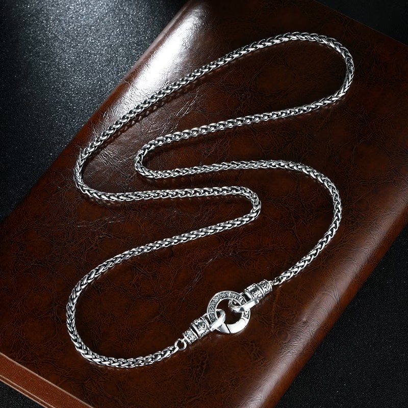 Night Melody S925 สร้อยคอโซ่มนต์มนต์โชแปงวินเทจหกตัวอักษรสำหรับผู้ชายและผู้หญิง