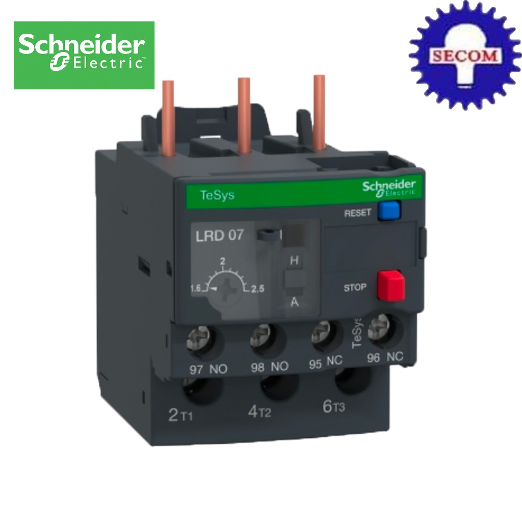 โอเวอร์โหลด ชไนเดอร์ รุ่น LRD-08 overload relay for AC3 1.5kW/400V, 2HP สามารถปรับกระแสได้ 2.5-4 A
