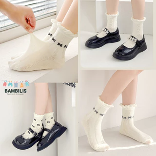 ถุงเท้าเด็ก 🌷 รุ่น Lolita 🌷 1 เซ็ต มี 5 คู่ ถุงเท้าเด็กลายถัก : Bambilis แบมบิลิส