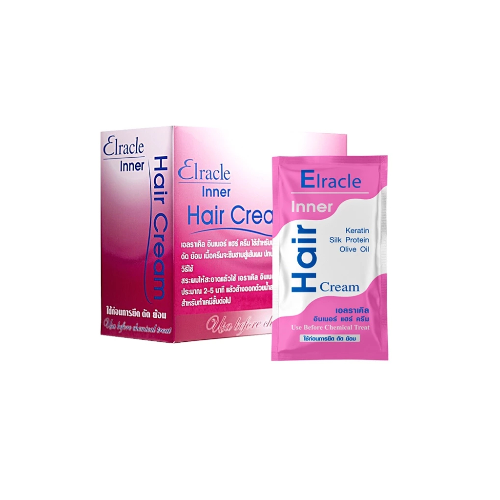Elracle Inner Hair Cream แบบกล่อง 24 ซอง (7958) เอลราเคิล อินเนอร์ แฮร์ ทรีทเม้นท์