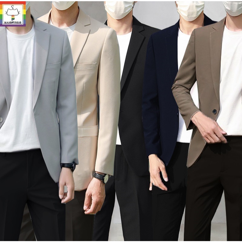 เสื้อสูทผู้ชาย1กระดุมสไตล์เกาหลี(เฉพาะเสื้อ)#yjkb-พร้อมส่ง