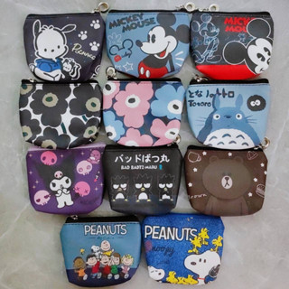 (พร้อมส่ง) กระเป๋าสตางค์ใส่เหรียญลายการ์ตูน ขนาด 12×9×3.5 ซม. หนัง PU มีผ้าบุด้านใน ซิปสีเงิน
